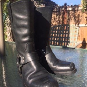 BLACK LEATHER “MOTO” BOOTS